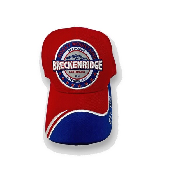 Big Bear Rocky Mountains Breckernridge Red/ Blue Hat - Picture 1 of 6